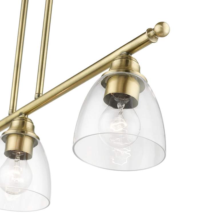 Image 7 Montgomery 3 Light Antique Brass Linear Chandelier more views