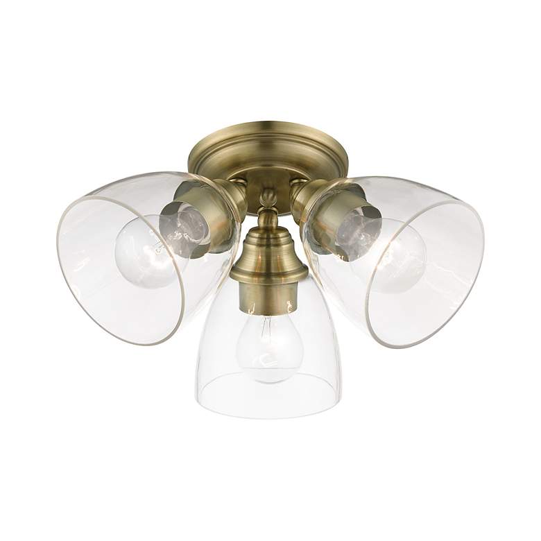 Image 5 Montgomery 3 Light Antique Brass Semi-Flush more views