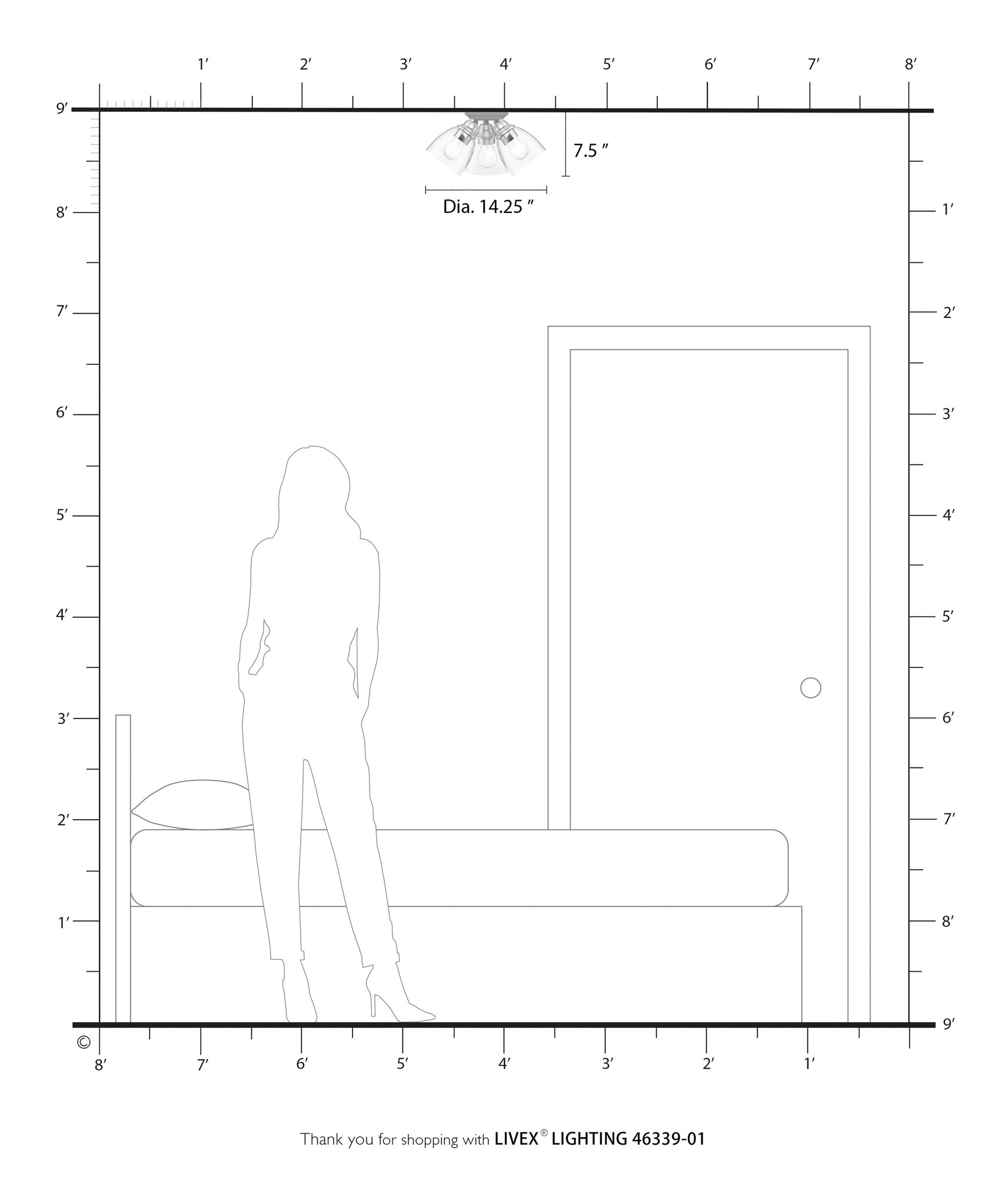 Montgomery 3 Light Antique Brass Semi-Flush