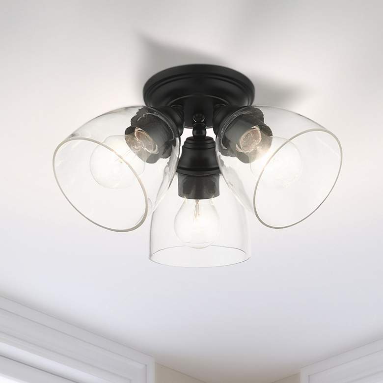 Image 1 Montgomery 3 Light Black Flush Mount