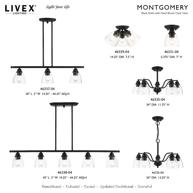Image 7 Montgomery 3 Light Black Flush Mount more views