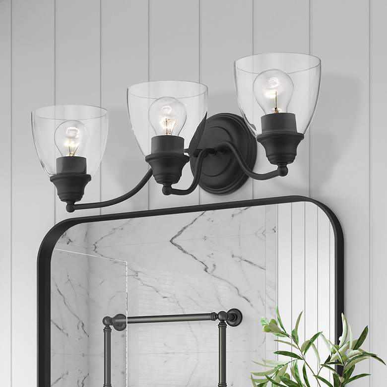 Image 1 Montgomery 3 Light Black Vanity Sconce
