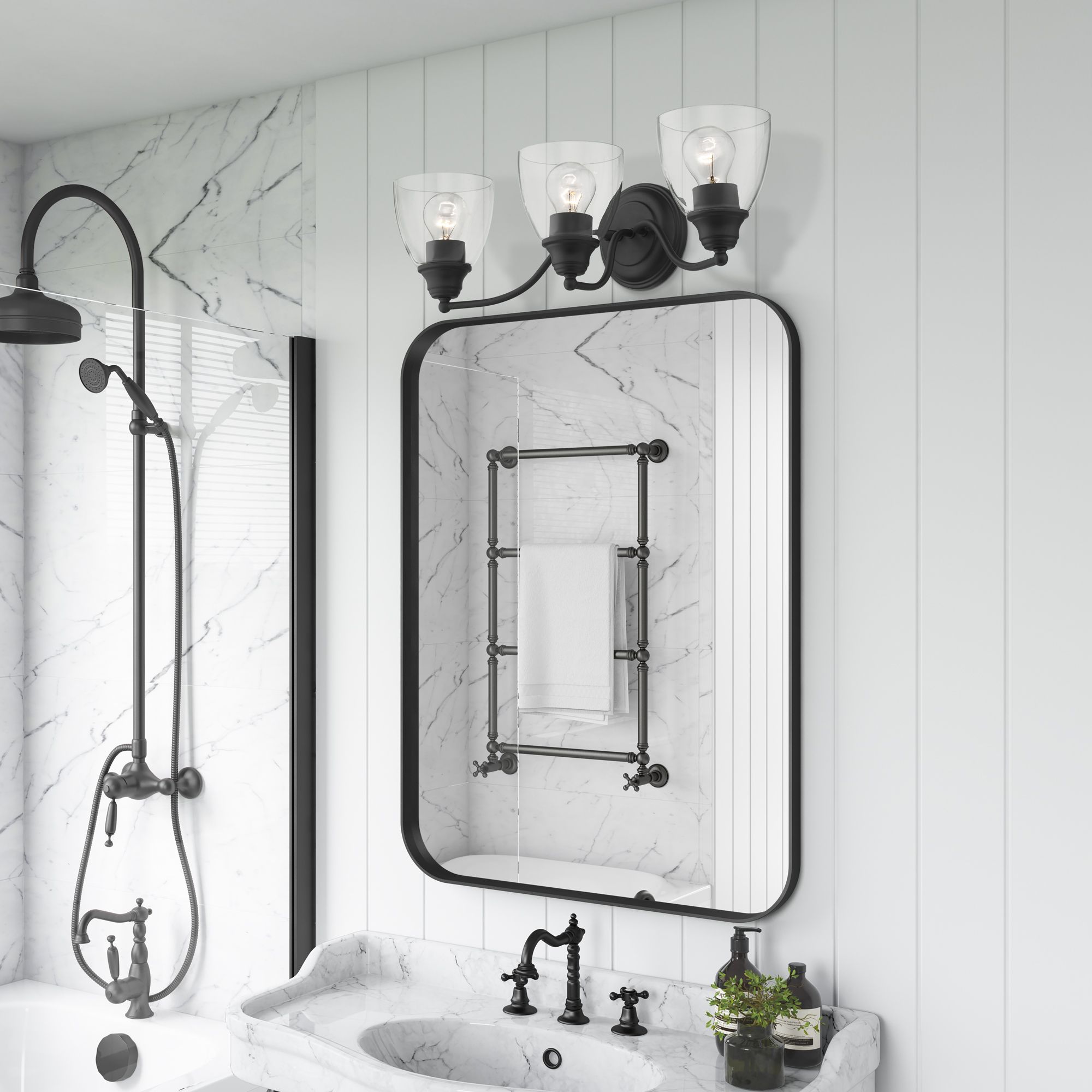 Montgomery 3 Light Black Vanity Sconce