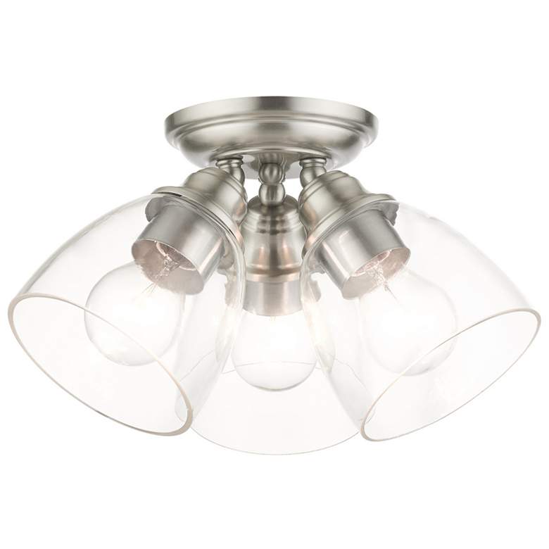Image 1 Montgomery 3 Light Brushed Nickel Flush Mount