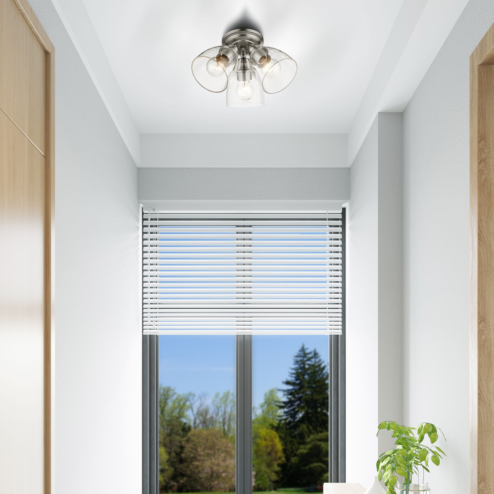 Montgomery 3 Light Brushed Nickel Flush Mount