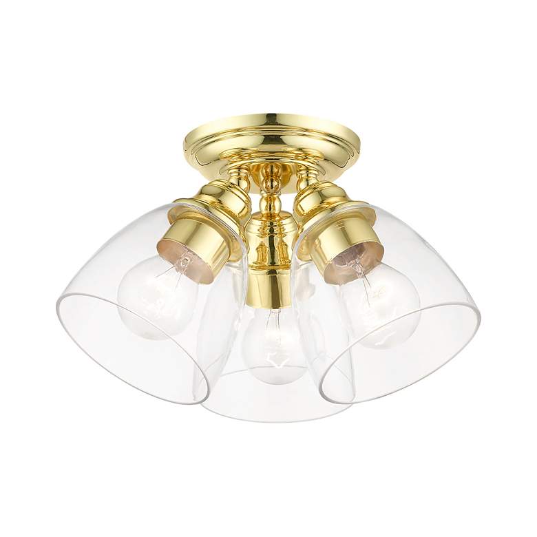 Image 3 Montgomery 3 Light Polished Brass Semi-Flush more views