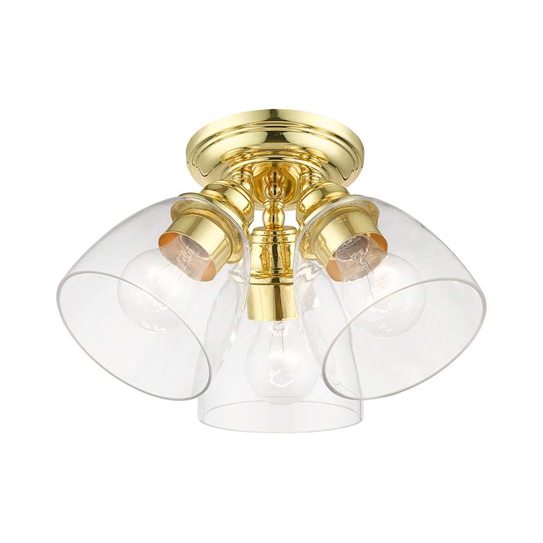Image 4 Montgomery 3 Light Polished Brass Semi-Flush more views