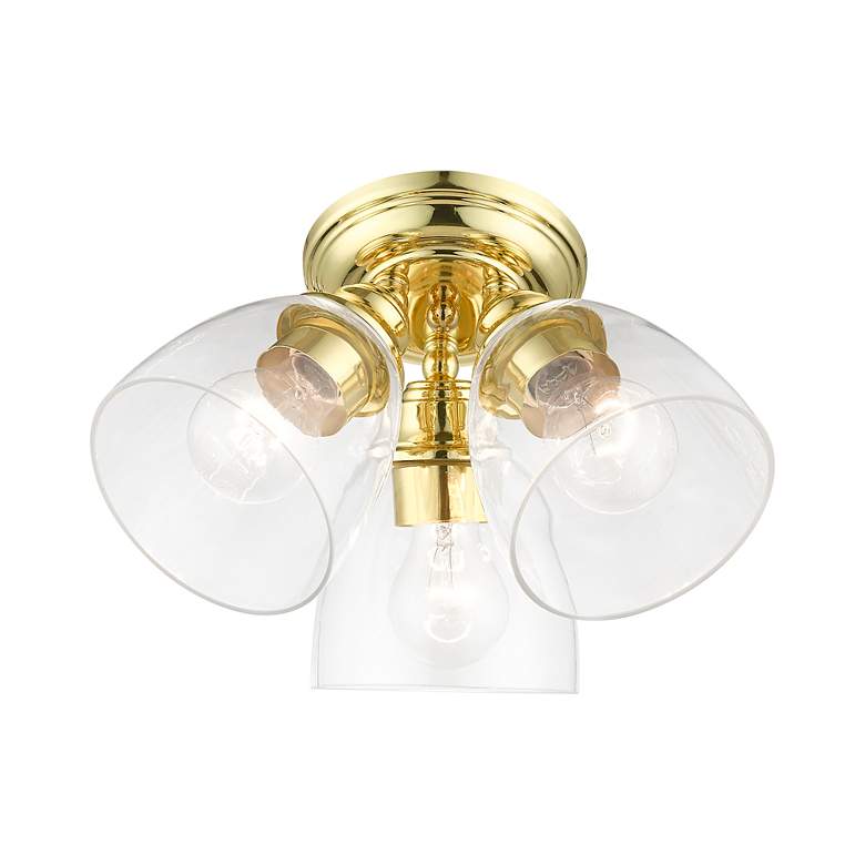 Image 5 Montgomery 3 Light Polished Brass Semi-Flush more views