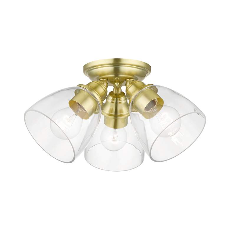 Image 3 Montgomery 3 Light Satin Brass Semi-Flush more views