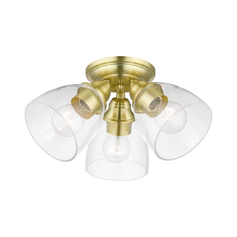 Image 4 Montgomery 3 Light Satin Brass Semi-Flush more views