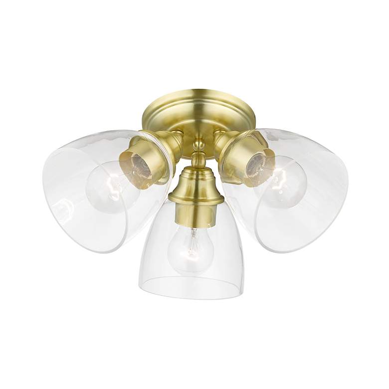 Image 5 Montgomery 3 Light Satin Brass Semi-Flush more views