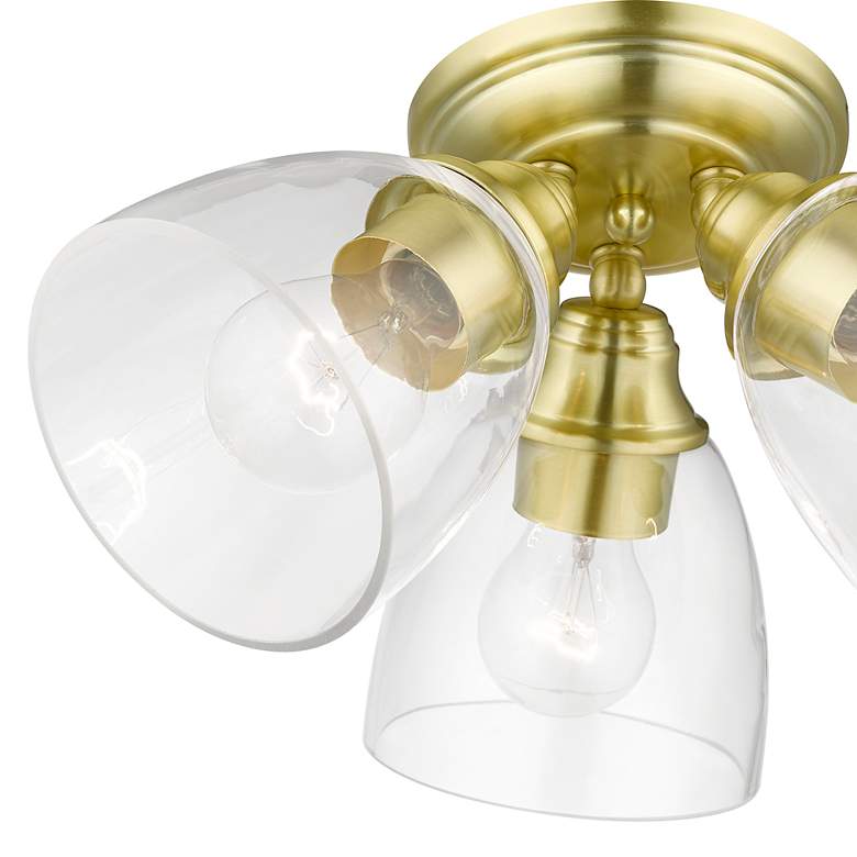 Image 6 Montgomery 3 Light Satin Brass Semi-Flush more views