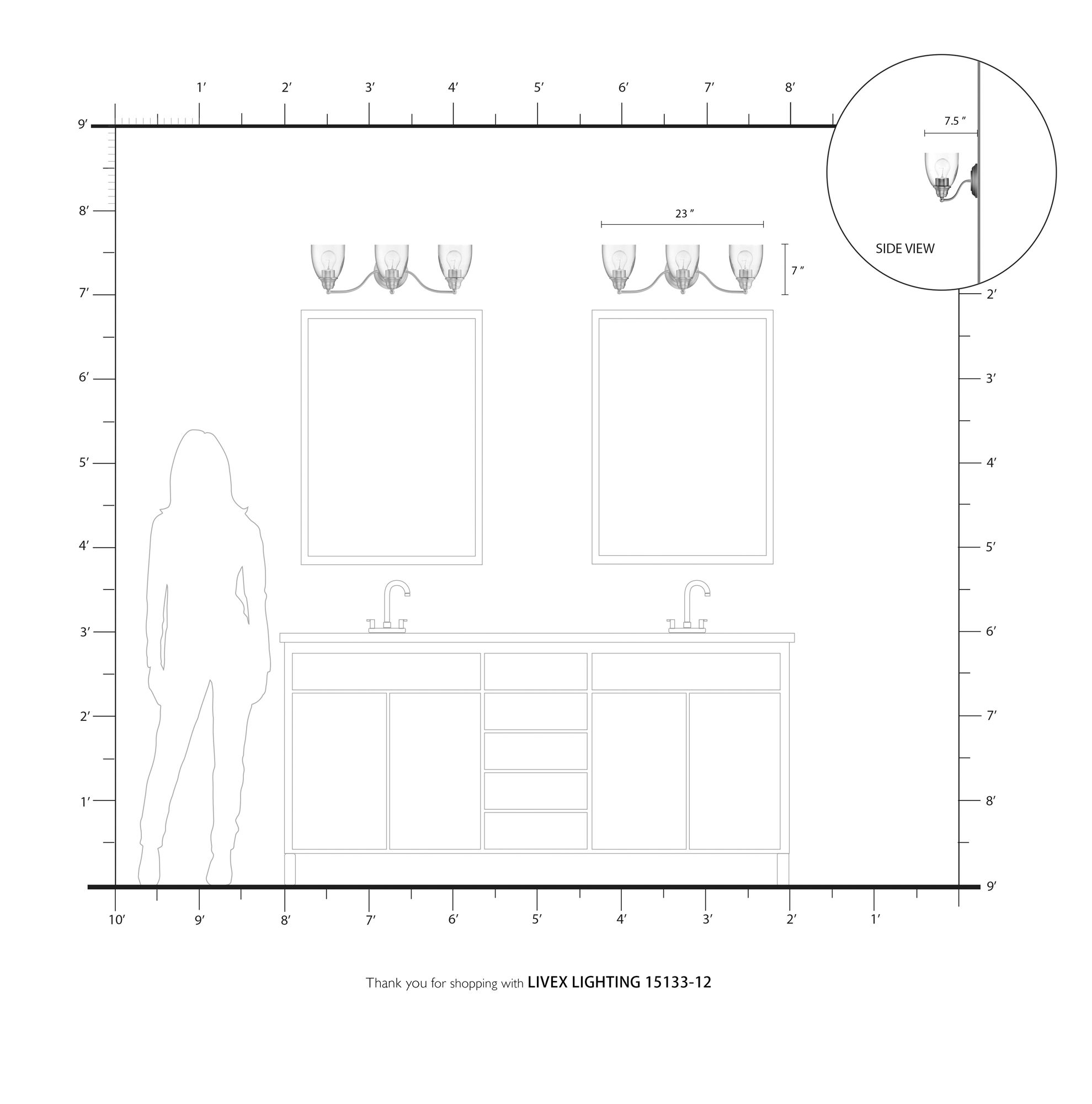 Montgomery 3 Light Satin Brass Vanity Sconce