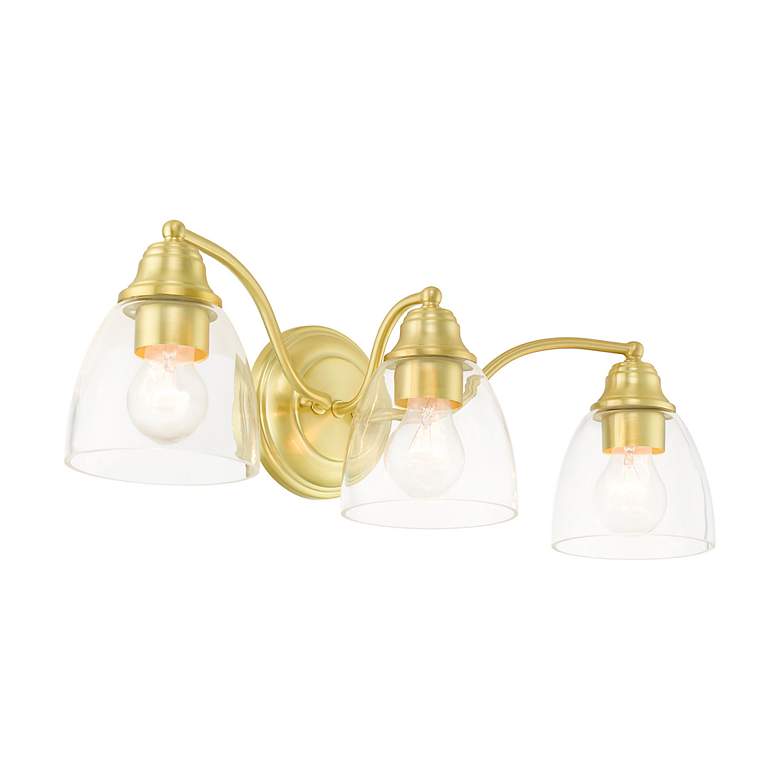 Image 5 Montgomery 3 Light Satin Brass Vanity Sconce more views