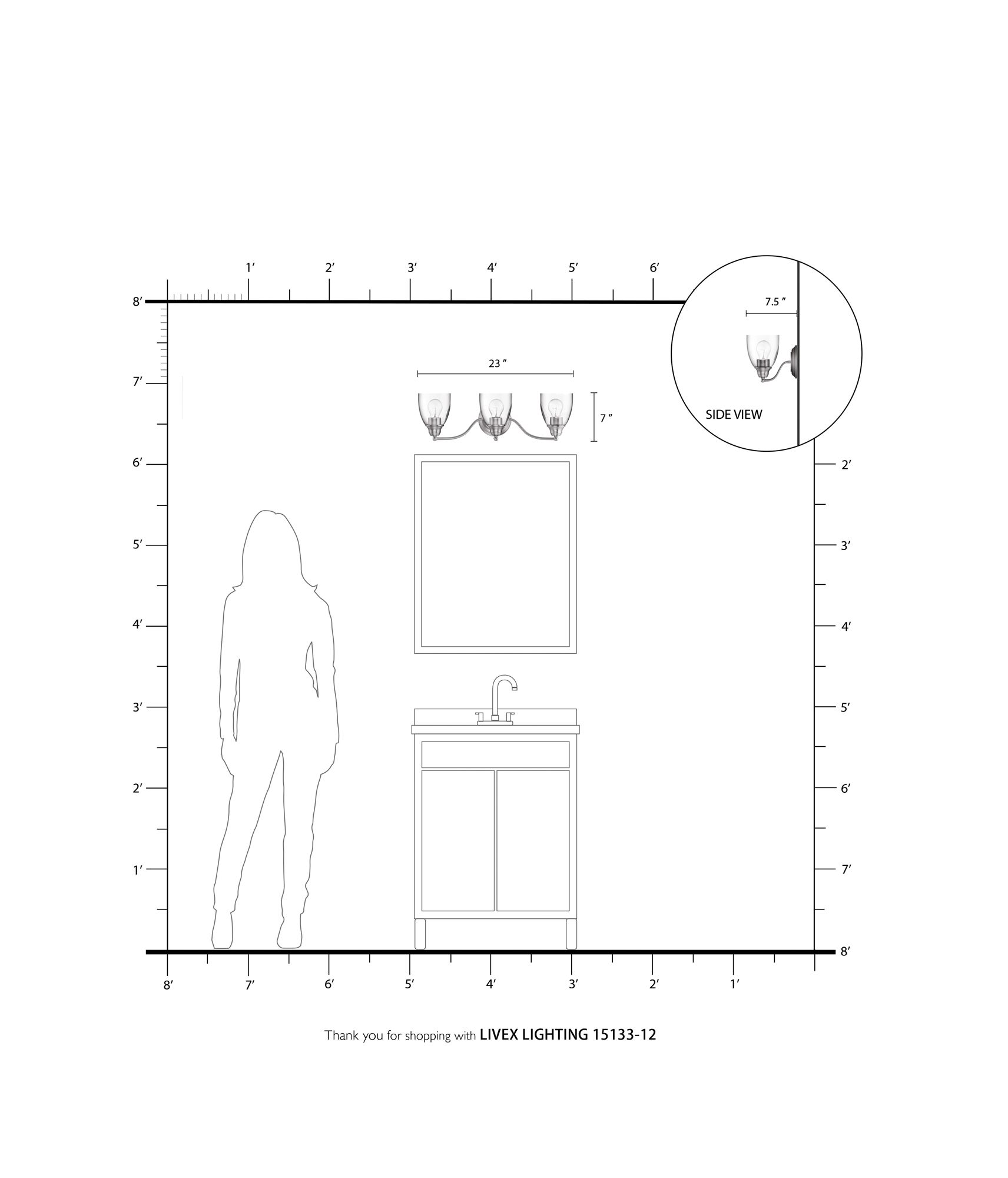 Montgomery 3 Light Satin Brass Vanity Sconce