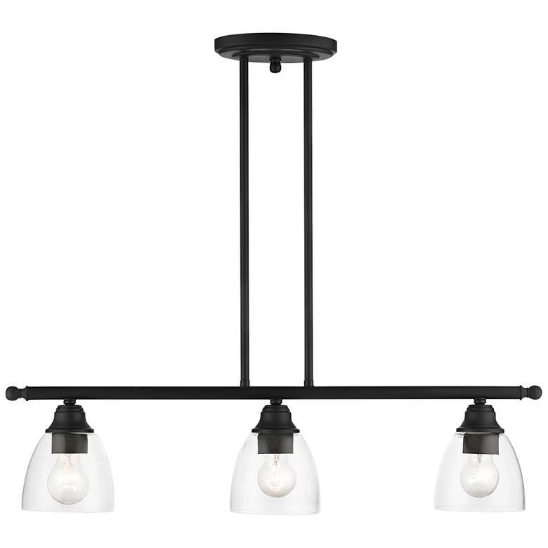 Image 3 Montgomery 30" Wide Black 3-Light Linear Pendant