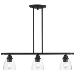 Montgomery 30" Wide Black 3-Light Linear Pendant