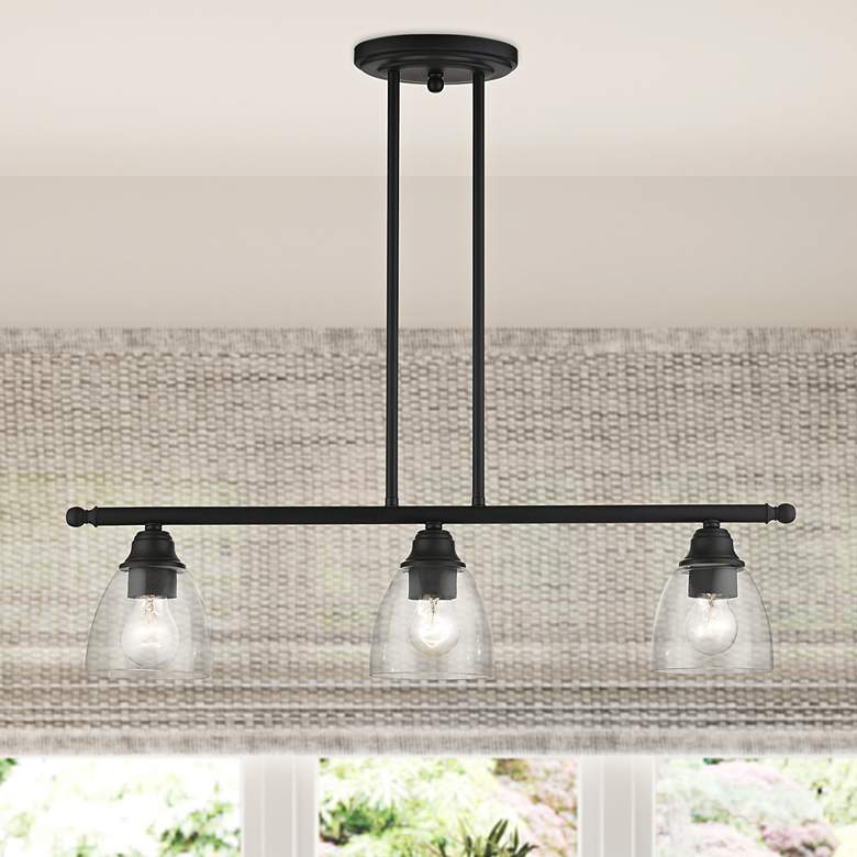 Image 2 Montgomery 30" Wide Black 3-Light Linear Pendant