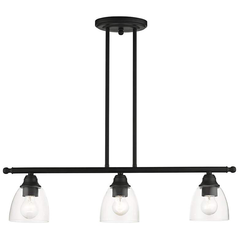 Image 7 Montgomery 30" Wide Black 3-Light Linear Pendant more views