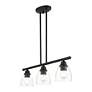 Montgomery 30" Wide Black 3-Light Linear Pendant in scene