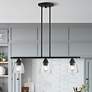 Montgomery 30" Wide Black 3-Light Linear Pendant in scene