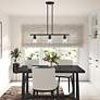 Montgomery 30" Wide Black 3-Light Linear Pendant in scene