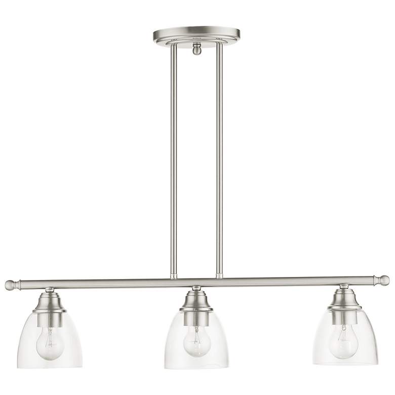 Image 3 Montgomery 30" Wide Brushed Nickel 3-Light Linear Pendant more views