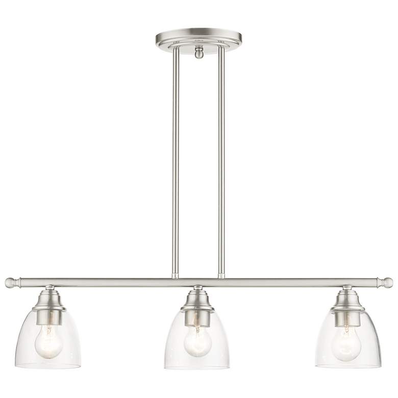 Image 4 Montgomery 30" Wide Brushed Nickel 3-Light Linear Pendant more views