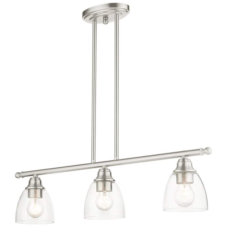 Image 5 Montgomery 30" Wide Brushed Nickel 3-Light Linear Pendant more views