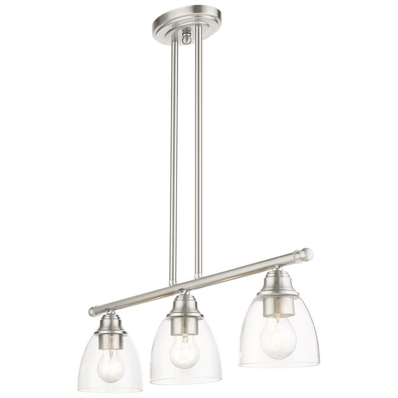 Image 7 Montgomery 30" Wide Brushed Nickel 3-Light Linear Pendant more views
