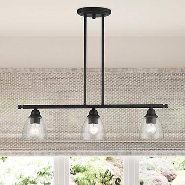 Montgomery 30" Wide Black 3-Light Linear Pendant