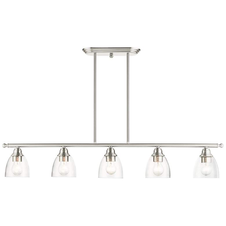 Image 3 Montgomery 42" Wide Brushed Nickel 5-Light Island Chandelier