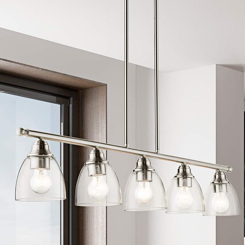 Image 2 Montgomery 42" Wide Brushed Nickel 5-Light Island Chandelier