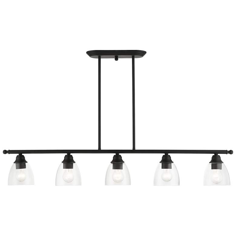 Image 2 Montgomery 45" Wide Black 5-Light Linear Chandelier