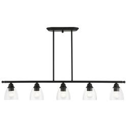 Montgomery 45" Wide Black 5-Light Linear Chandelier