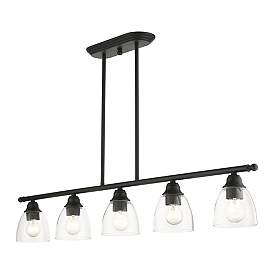 Image5 of Montgomery 45" Wide Black 5-Light Linear Chandelier more views