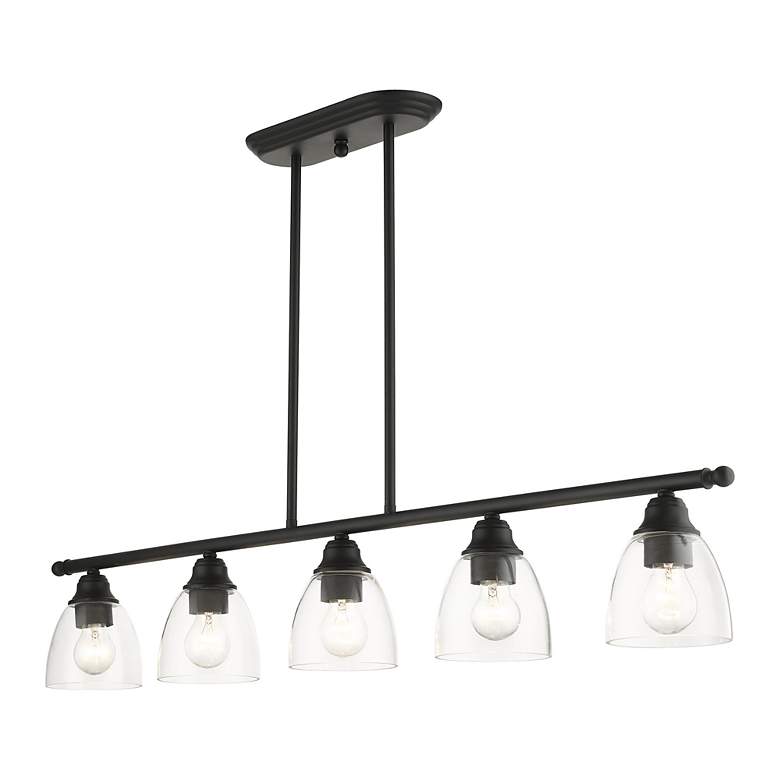 Image 5 Montgomery 45" Wide Black 5-Light Linear Chandelier more views