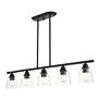 5_Montgomery 45" Wide Black 5-Light Linear Chandelier more views