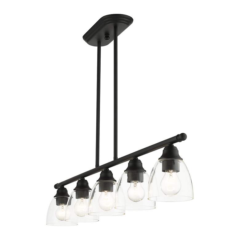 Image 6 Montgomery 45" Wide Black 5-Light Linear Chandelier more views