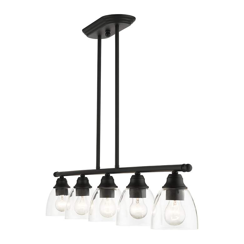 Image 7 Montgomery 45" Wide Black 5-Light Linear Chandelier more views