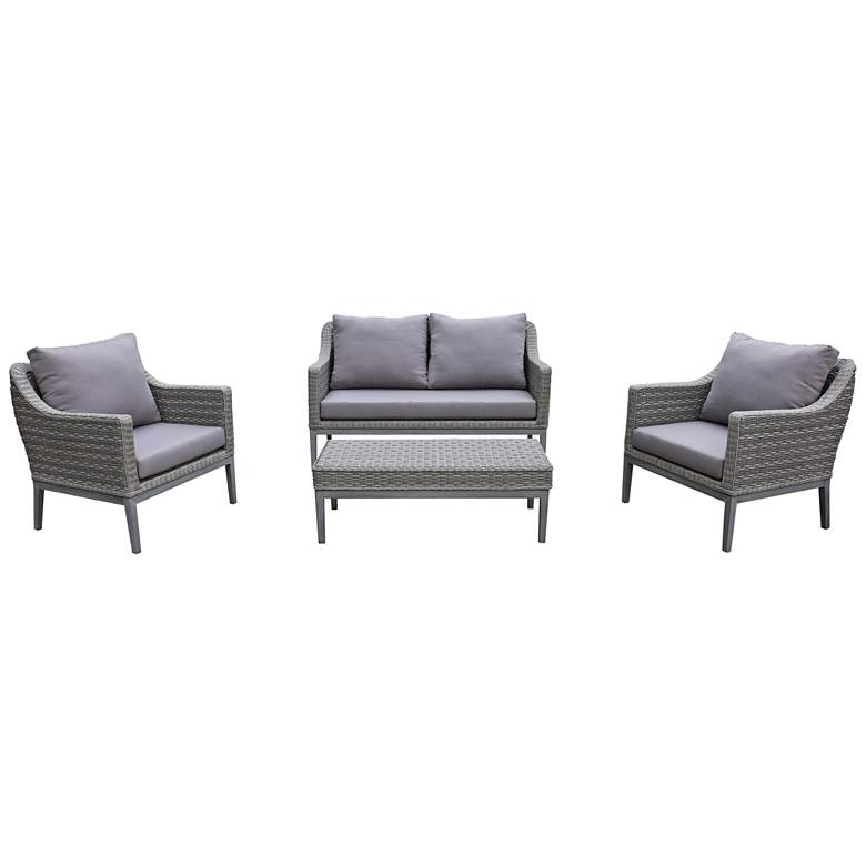 Image 1 Monti Gray Wicker 4-Piece Outdoor Seating Patio Set