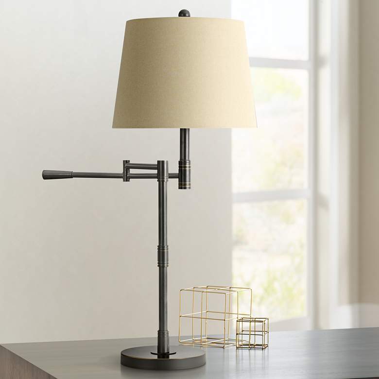 Image 1 Monticello Oil Rubbed Bronze Linear Swing Arm Desk Lamp