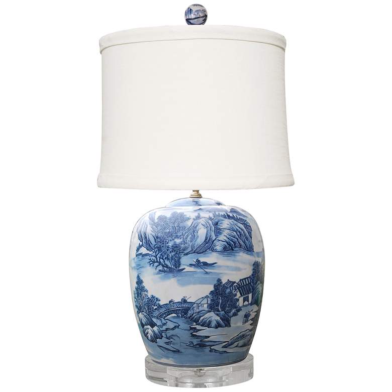 Image 1 Montoya 27" High Traditional Blue and White Porcelain Table Lamp
