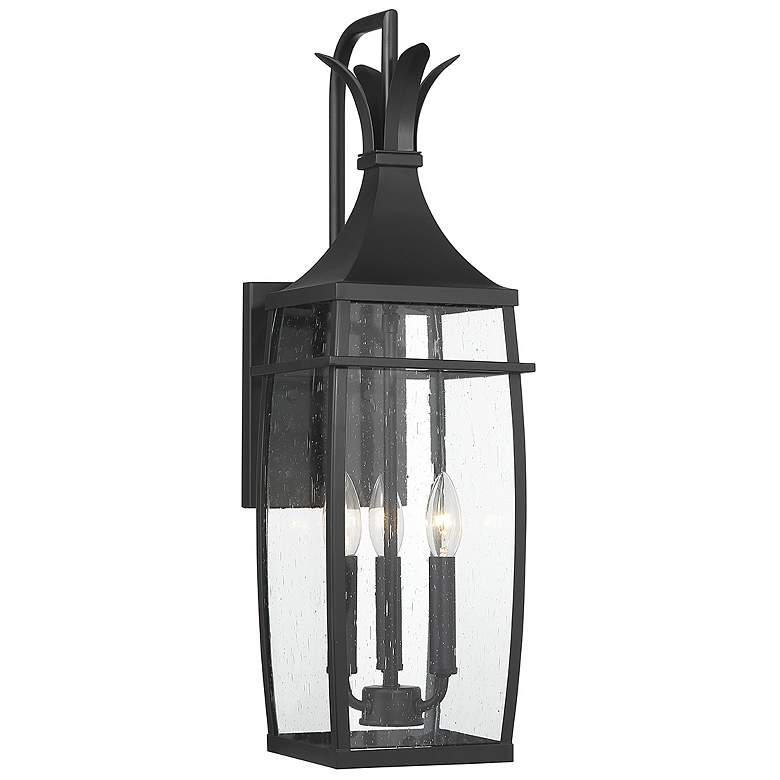 Image 1 Montpelier 25" High Matte Black 3-Light Outdoor Wall Light