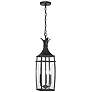 1_Montpelier 25"H Matte Black 3-Light Outdoor Hanging Light
