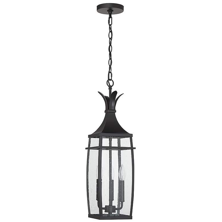 Image 2 Montpelier 3-Light Outdoor Hanging Lantern in Matte Black more views