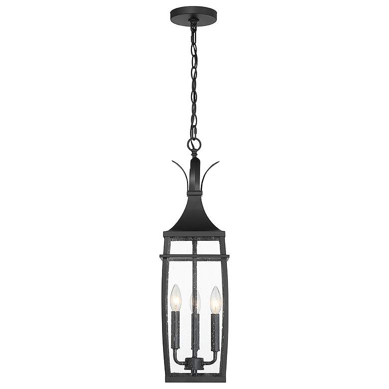 Image 4 Montpelier 3-Light Outdoor Hanging Lantern in Matte Black more views