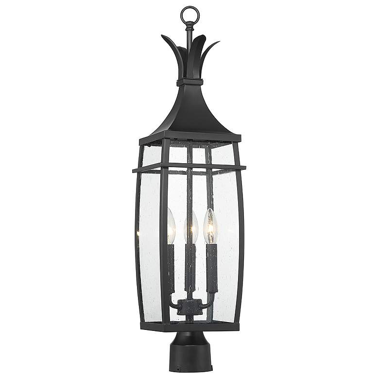 Image 1 Montpelier 3-Light Outdoor Post Lantern in Matte Black