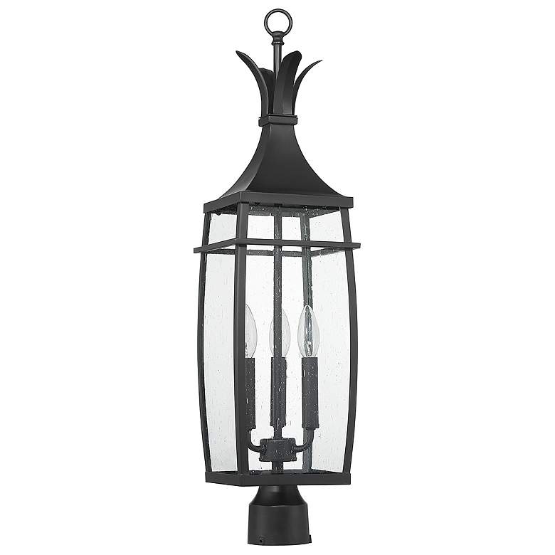 Image 2 Montpelier 3-Light Outdoor Post Lantern in Matte Black more views