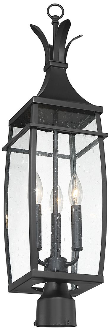 Image 3 Montpelier 3-Light Outdoor Post Lantern in Matte Black more views